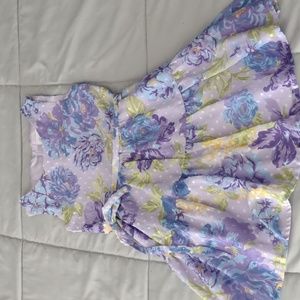 Worn Once! Girls size 6 purple tiered floral dress